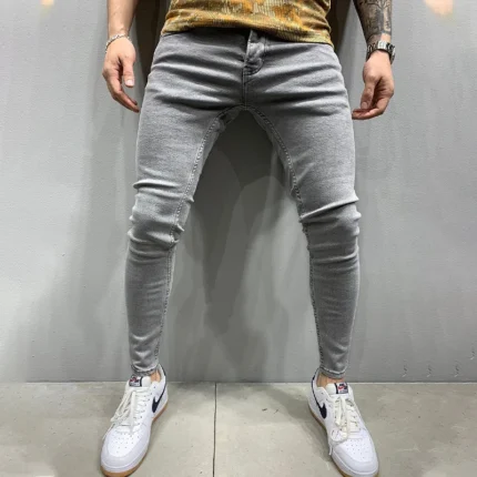 Men's Stretchy SKinny Jeans Solid Color