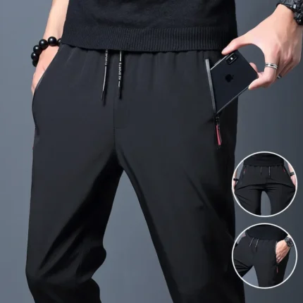 Men's Casual Pants Stretch Slim Fit Elastic Waist
