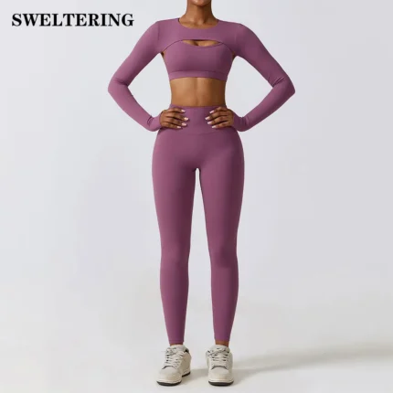 Women 2/3pcs Workout Outfits Yoga Sets Sportswear