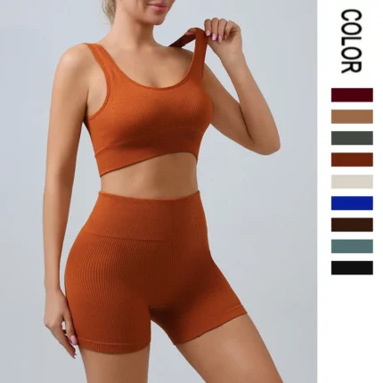 Fitness Running Seamless Ribbed Yoga Sets